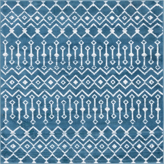 Rug Unique Loom Moroccan Trellis Dark Blue Square 6' 0 x 6' 0