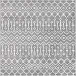 Rug Unique Loom Moroccan Trellis Dark Gray Square 6' 0 x 6' 0