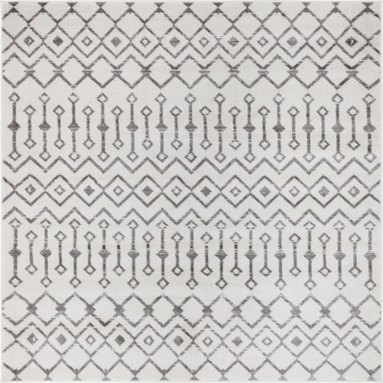 Rug Unique Loom Moroccan Trellis Ivory Square 6' 0 x 6' 0