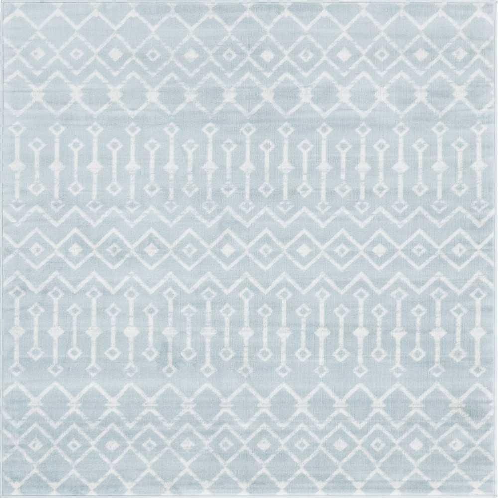 Rug Unique Loom Moroccan Trellis Light Blue Square 6' 0 x 6' 0 Rug Unique Loom Moroccan Trellis Light Blue Square 6' 0 x 6' 0