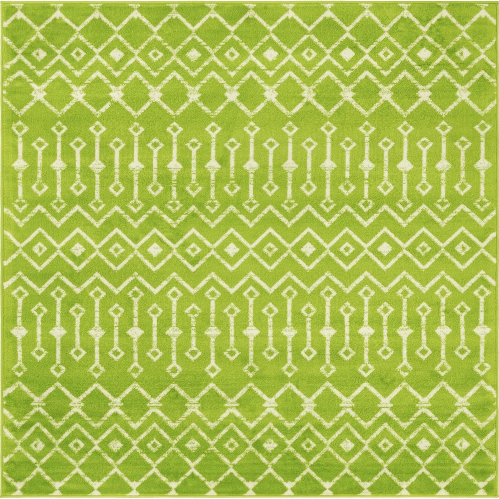 Rug Unique Loom Moroccan Trellis Green Square 6' 0 x 6' 0