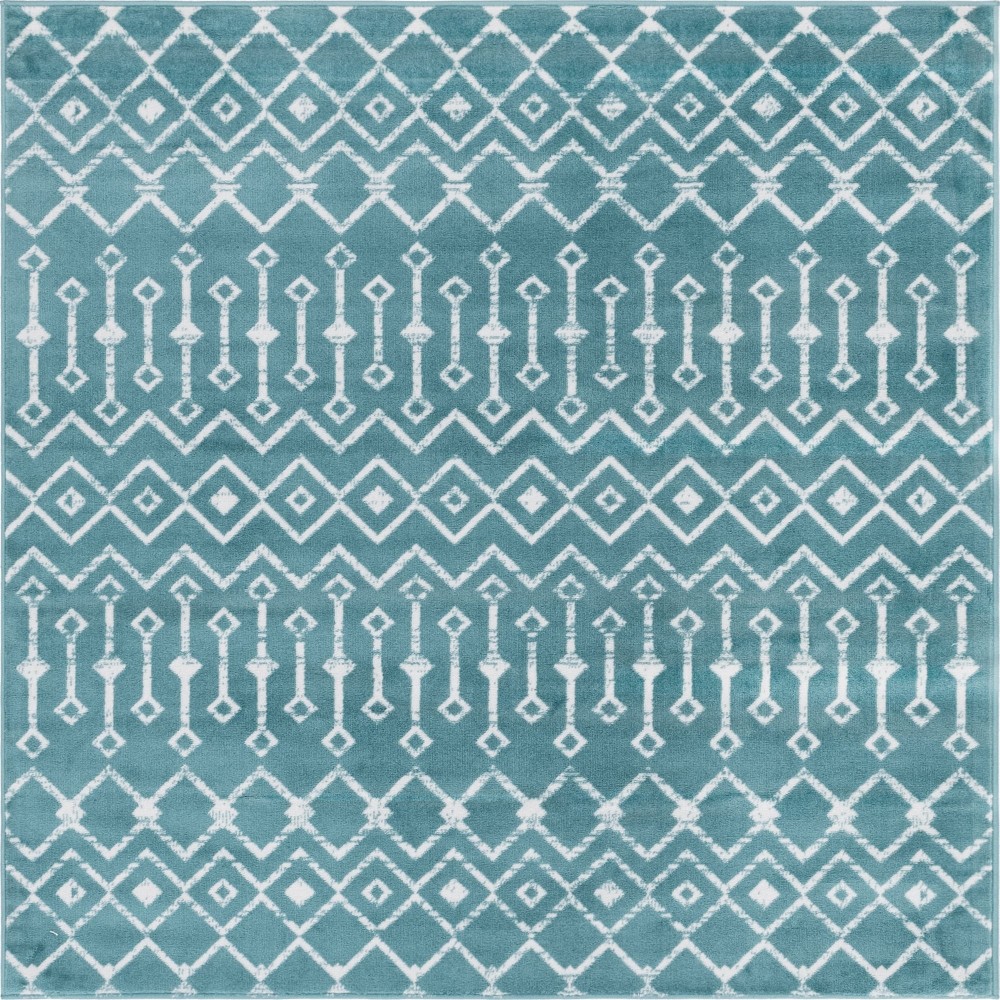 Rug Unique Loom Moroccan Trellis Teal Square 6' 0 x 6' 0 Rug Unique Loom Moroccan Trellis Teal Square 6' 0 x 6' 0