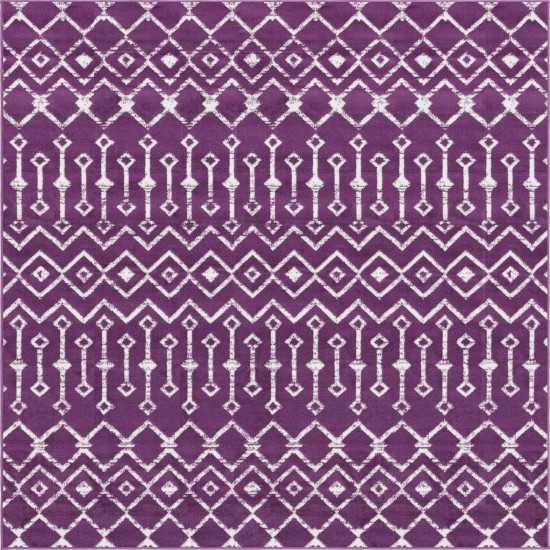 Rug Unique Loom Moroccan Trellis Violet Square 6' 0 x 6' 0