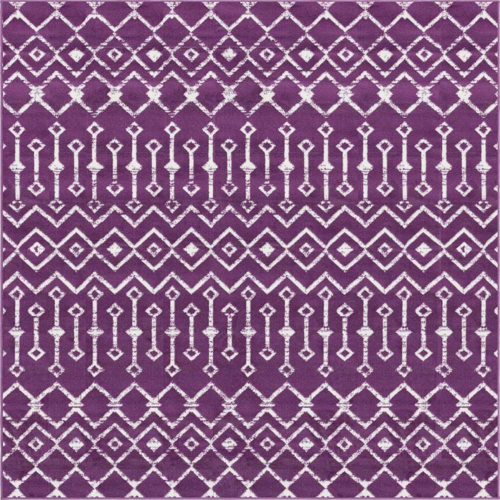 Rug Unique Loom Moroccan Trellis Violet Square 6' 0 x 6' 0