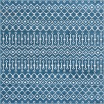 Rug Unique Loom Moroccan Trellis Dark Blue Square 8' 0 x 8' 0