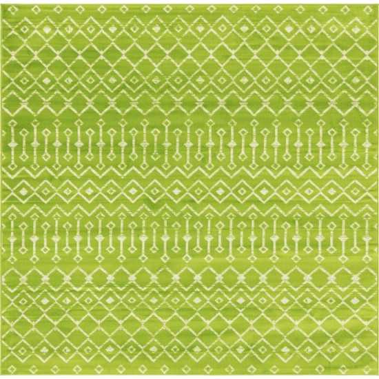 Rug Unique Loom Moroccan Trellis Green Square 8' 0 x 8' 0