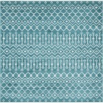 Rug Unique Loom Moroccan Trellis Teal Square 8' 0 x 8' 0