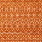 Rug Unique Loom Moroccan Trellis Orange Square 8' 0 x 8' 0