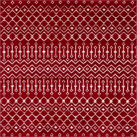 Rug Unique Loom Moroccan Trellis Red Square 8' 0 x 8' 0