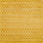 Rug Unique Loom Moroccan Trellis Yellow Square 8' 0 x 8' 0