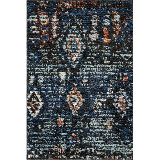 Rug Unique Loom Morocco Navy Blue Rectangular 2' 2 x 3' 0