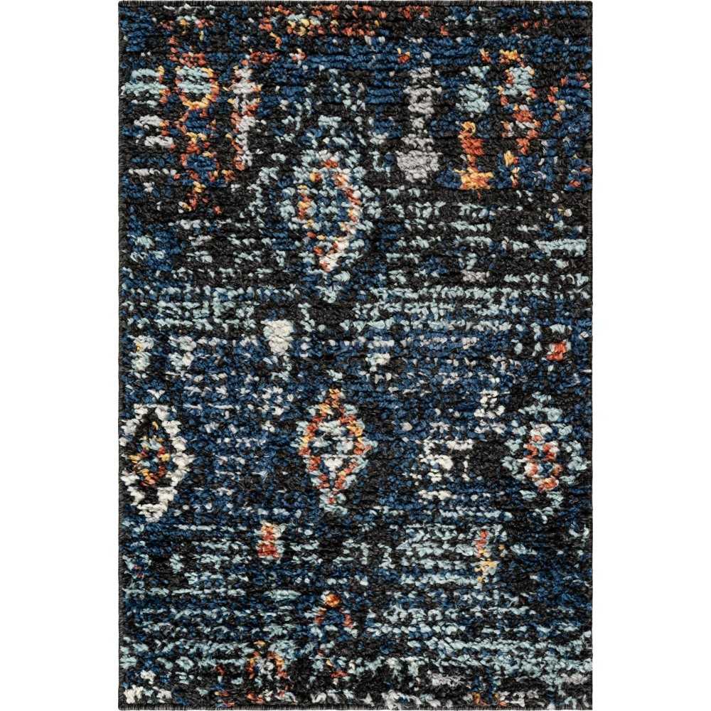 Rug Unique Loom Morocco Navy Blue Rectangular 2' 2 x 3' 0