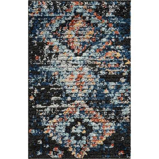 Rug Unique Loom Morocco Navy Blue Rectangular 2' 2 x 3' 0