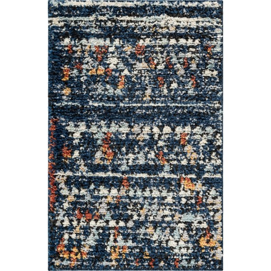 Rug Unique Loom Morocco Navy Blue Rectangular 2' 2 x 3' 0