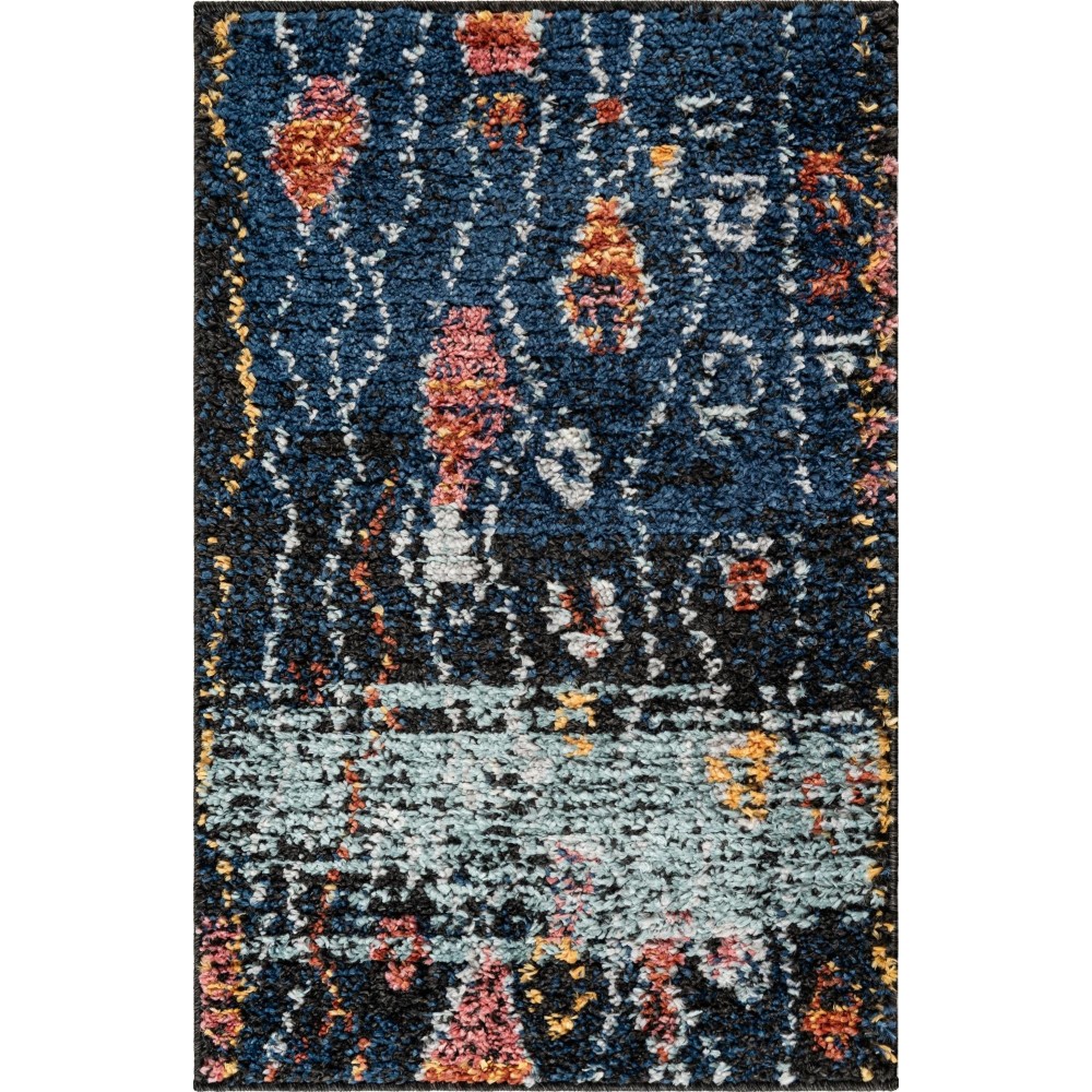 Rug Unique Loom Morocco Navy Blue Rectangular 2' 2 x 3' 0