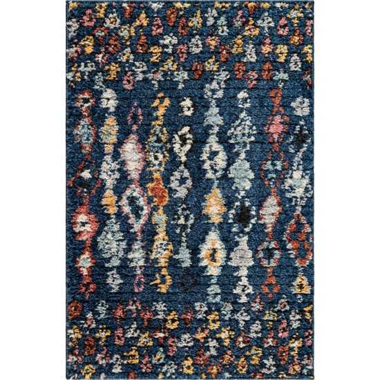 Rug Unique Loom Morocco Navy Blue Rectangular 2' 2 x 3' 0