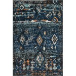 Rug Unique Loom Morocco Navy Blue Rectangular 4' 0 x 6' 0