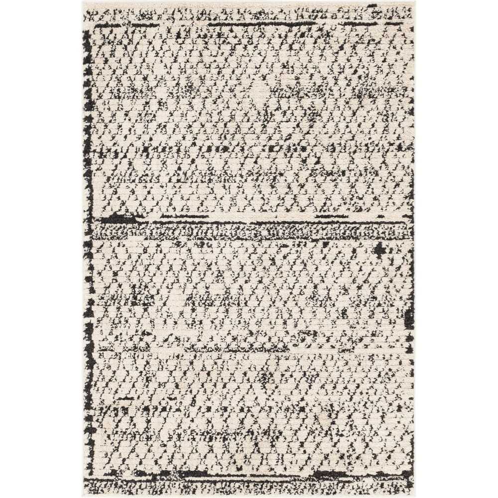 Rug Unique Loom Morocco Ivory Rectangular 4' 0 x 6' 0
