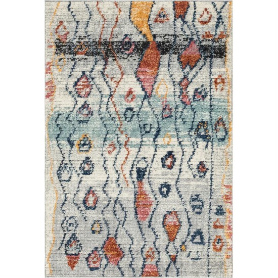 Rug Unique Loom Morocco Gray Rectangular 4' 0 x 6' 0