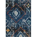 Rug Unique Loom Morocco Navy Blue Rectangular 4' 0 x 6' 0