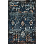 Rug Unique Loom Morocco Navy Blue Rectangular 5' 0 x 8' 0