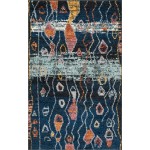 Rug Unique Loom Morocco Navy Blue Rectangular 5' 0 x 8' 0