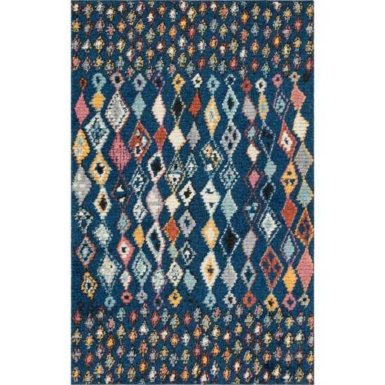 Rug Unique Loom Morocco Navy Blue Rectangular 5' 0 x 8' 0