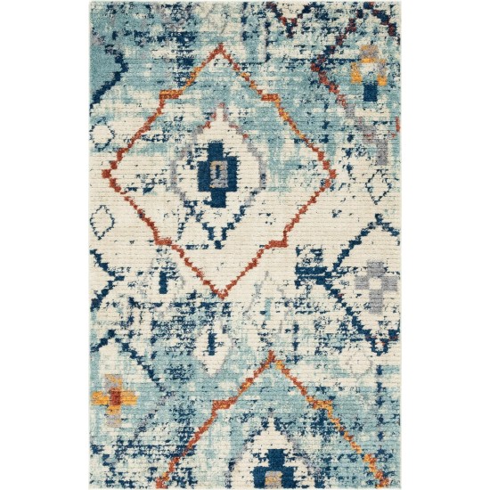 Rug Unique Loom Morocco Light Blue Rectangular 5' 0 x 8' 0