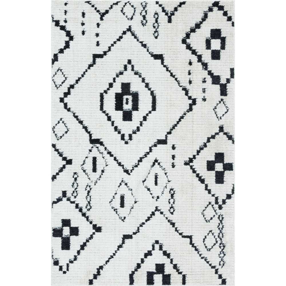 Rug Unique Loom Morocco Ivory Rectangular 5' 0 x 8' 0