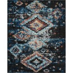 Rug Unique Loom Morocco Navy Blue Rectangular 8' 0 x 10' 0