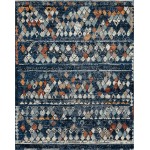 Rug Unique Loom Morocco Navy Blue Rectangular 8' 0 x 10' 0