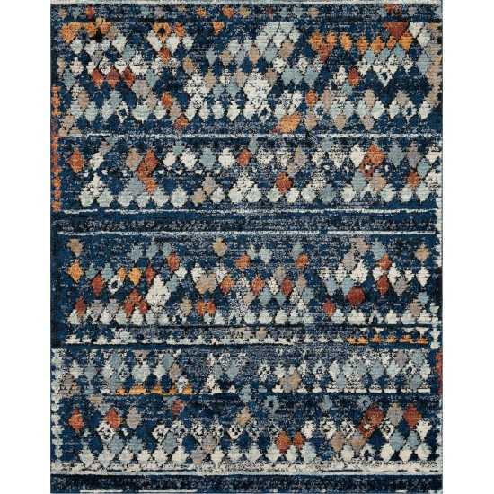 Rug Unique Loom Morocco Navy Blue Rectangular 8' 0 x 10' 0