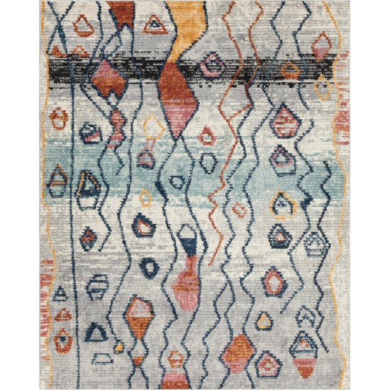 Rug Unique Loom Morocco Gray Rectangular 8' 0 x 10' 0