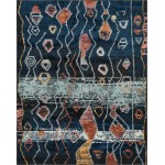 Rug Unique Loom Morocco Navy Blue Rectangular 8' 0 x 10' 0