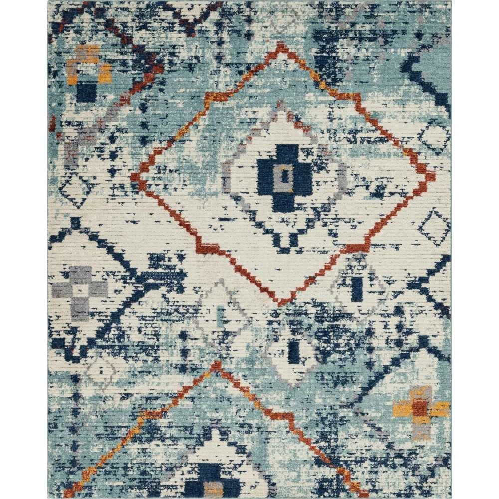 Rug Unique Loom Morocco Light Blue Rectangular 8' 0 x 10' 0 Rug Unique Loom Morocco Light Blue Rectangular 8' 0 x 10' 0
