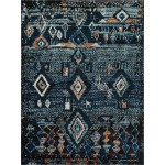 Rug Unique Loom Morocco Navy Blue Rectangular 9' 0 x 12' 0