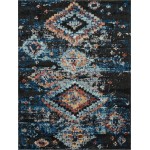 Rug Unique Loom Morocco Navy Blue Rectangular 9' 0 x 12' 0