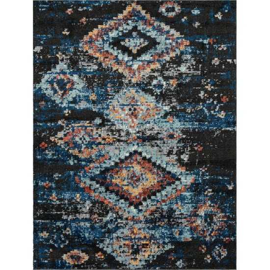 Rug Unique Loom Morocco Navy Blue Rectangular 9' 0 x 12' 0