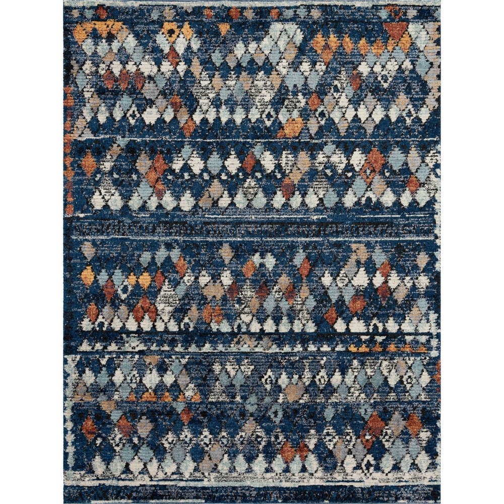 Rug Unique Loom Morocco Navy Blue Rectangular 9' 0 x 12' 0