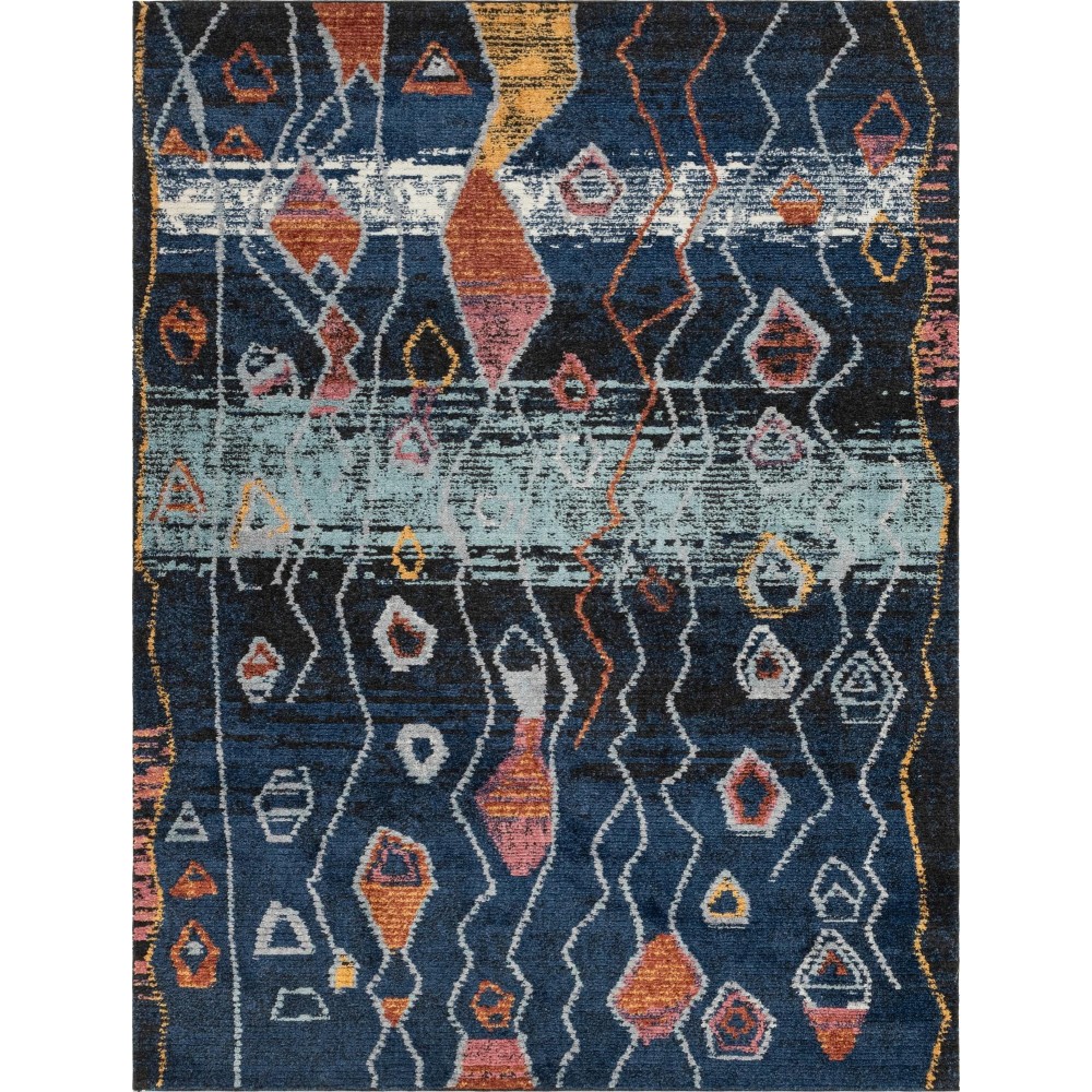 Rug Unique Loom Morocco Navy Blue Rectangular 9' 0 x 12' 0 Rug Unique Loom Morocco Navy Blue Rectangular 9' 0 x 12' 0