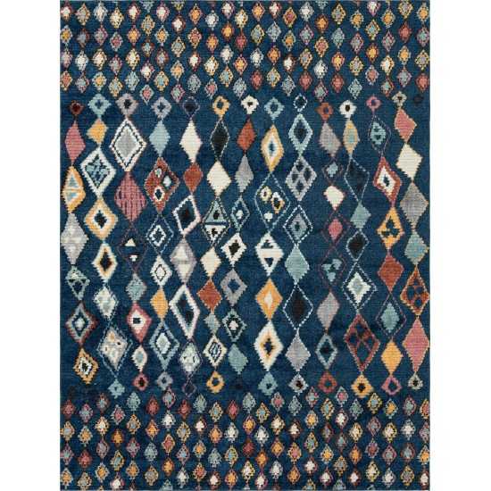 Rug Unique Loom Morocco Navy Blue Rectangular 9' 0 x 12' 0