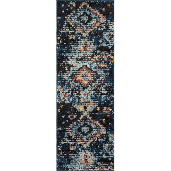 Rug Unique Loom Morocco Navy Blue Runner 2' 2 x 6' 0