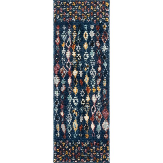 Rug Unique Loom Morocco Navy Blue Runner 2' 2 x 6' 0