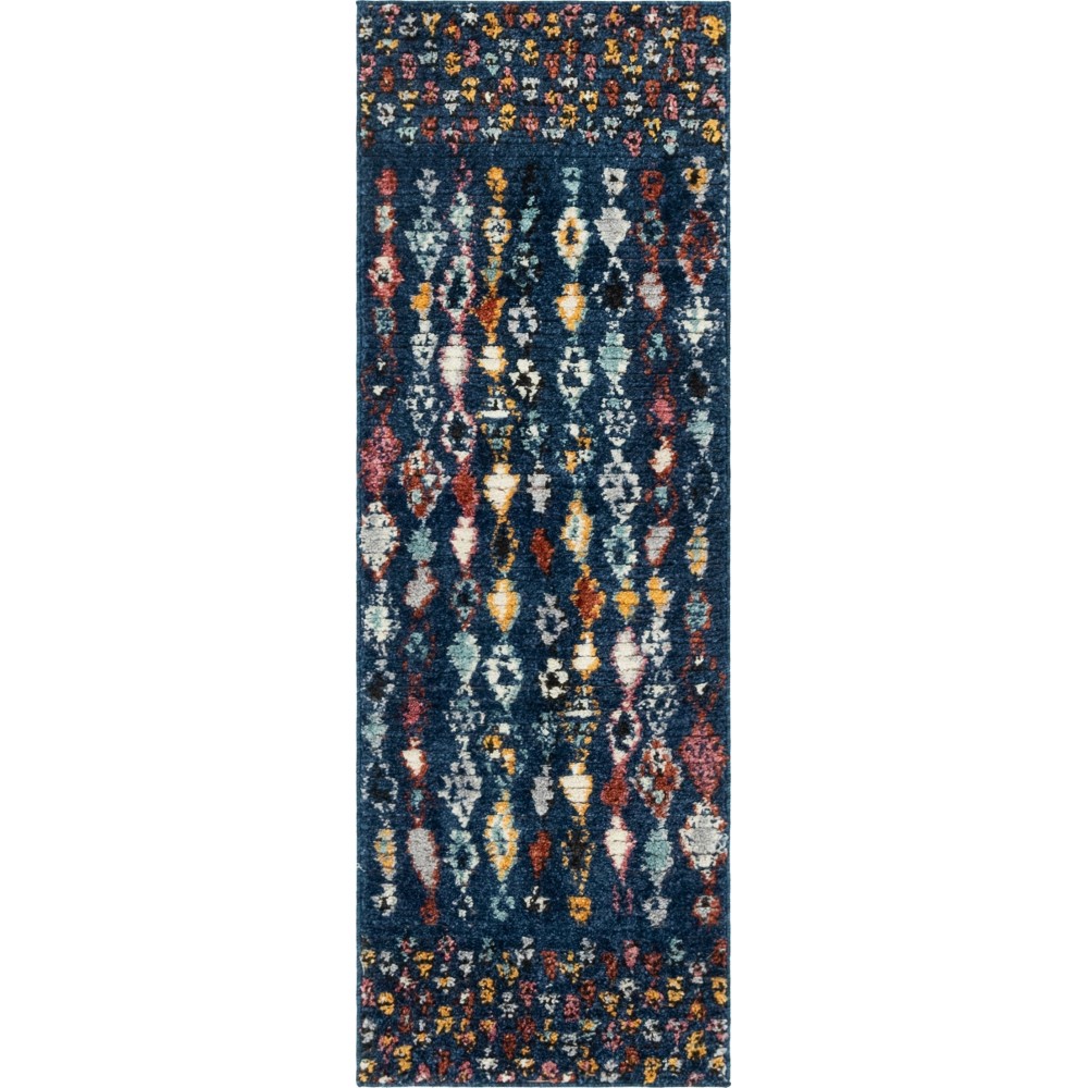 Rug Unique Loom Morocco Navy Blue Runner 2' 2 x 6' 0 Rug Unique Loom Morocco Navy Blue Runner 2' 2 x 6' 0