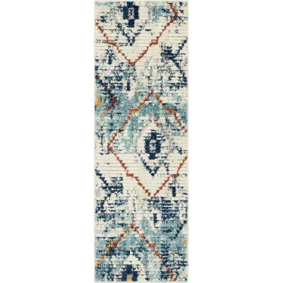 Rug Unique Loom Morocco Light Blue Runner 2' 2 x 6' 0