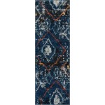 Rug Unique Loom Morocco Navy Blue Runner 2' 2 x 6' 0