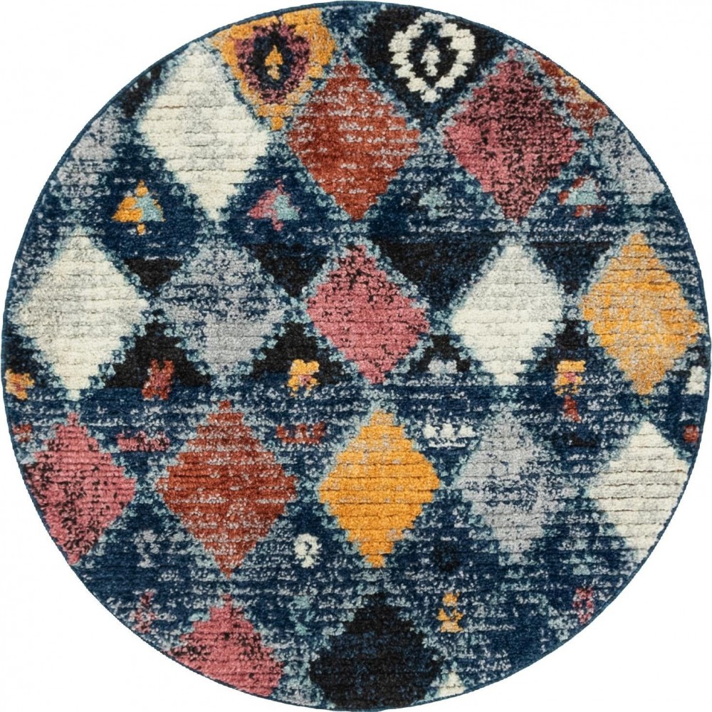Rug Unique Loom Morocco Navy Blue Round 4' 0 x 4' 0 Rug Unique Loom Morocco Navy Blue Round 4' 0 x 4' 0