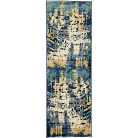 Rug Unique Loom Mystic Navy Blue Runner 2' 0 x 6' 0