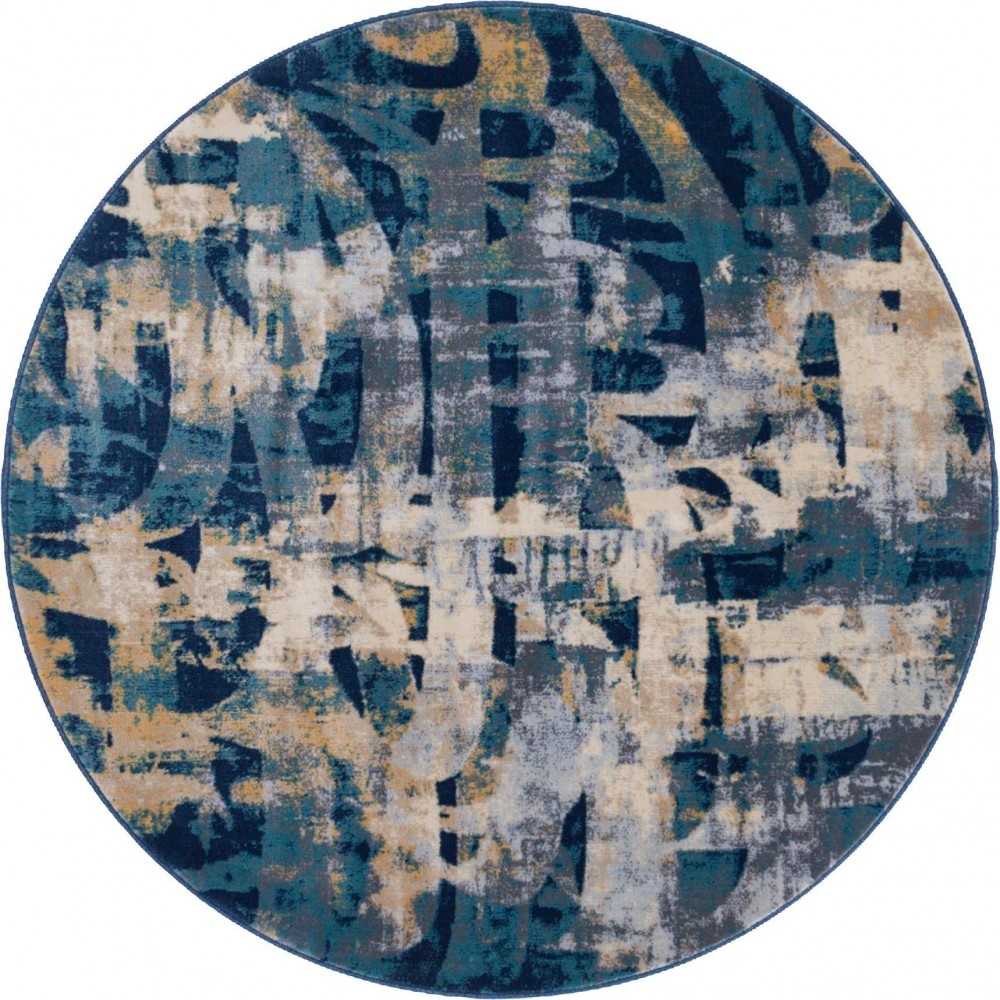 Rug Unique Loom Mystic Navy Blue Round 5' 0 x 5' 0 Rug Unique Loom Mystic Navy Blue Round 5' 0 x 5' 0