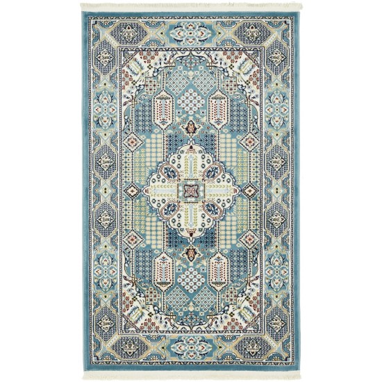 Rug Unique Loom Narenj Blue Rectangular 3' 0 x 5' 0